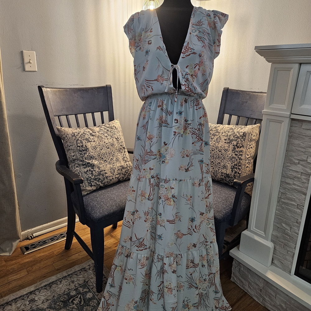 RACHEL Rachel Roy Blue Floral Maxi Dress